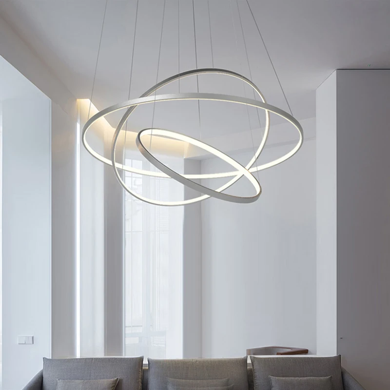 

Ring circles modern led pendant lights for dining living room acrylic cerchio anello lampadario lighting lamp lamparas modernas