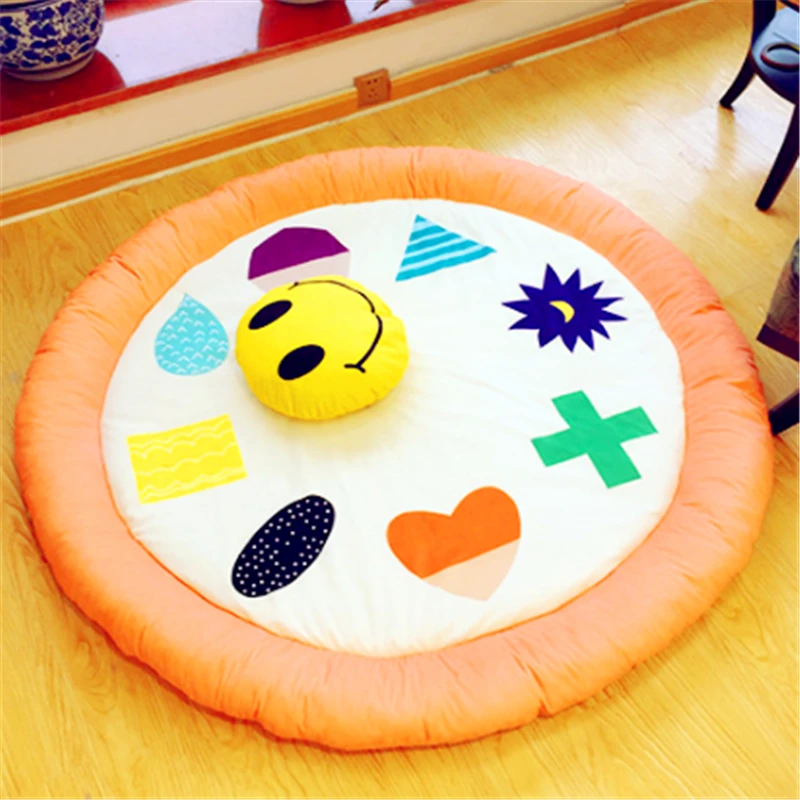 

Baby Kid's Mat Cute Large Polyester Toys Storage Bag Play Mat Gym Mat Round Children Playmats Floor Carpet Outdoor Picnic Mat