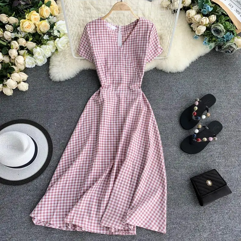 

Women Short Sleeve V-Neck Swim Beach Dress Cover Up Summer Sexy Bathing Suit Swimwear Swimsuit Bikini Beachwear Cover-Ups
