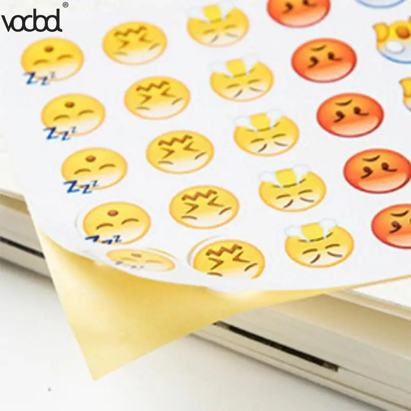 

12 Sheets Emoji Stickers Emoticons Sticker Kid DIY Note Message Mood Expression Teacher Reward Sticker Notebook Decoration Gift