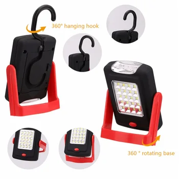 

Portable LED Light Flashlight LED Torch Lantern Work Light 23 LED 2 Modes Camping Bicycle Lamp with Built-in Magnet Hook