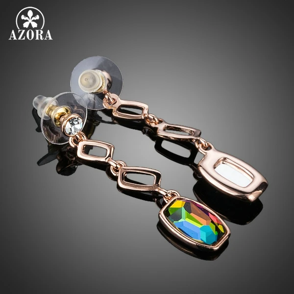 AZORA 2016 Lastest Design Gold Color Gradual Change Colour Stellux Austrian Crystal Drop Earrings TE0186