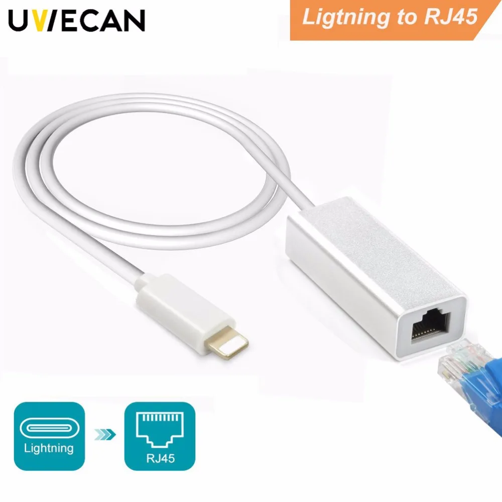 

RJ45 Adapter For Lightning To Ethernet LAN Wired Network 100Mbps Network Cable Overseas Travel Compact For iPhone X/iPad Series