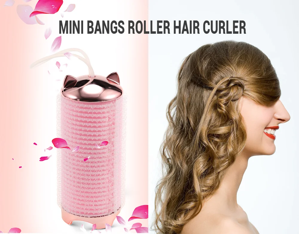 Mini Bangs USB Rechargeable Hair Roller Curler Hair Curling Tool Curlers Tool Styling Rollers Hair Curl