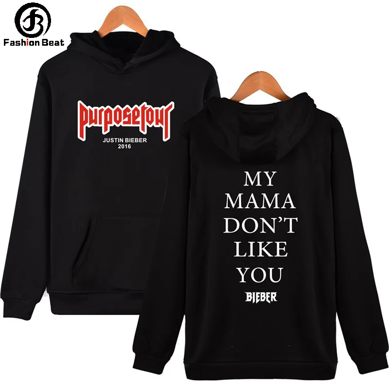 Justin Bieber Hoodies Purpose Tour Star Pop Singer Clothes Fans Gift Mv Hoodie Hip Hop Streetwear Cotton Sweatshirts Plus Size