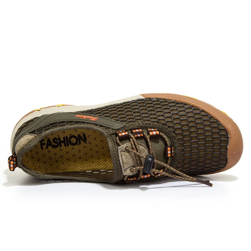 39-46 الرجال الصيف الهواء شبكة تنفس أحذية رياضية 2019 الرياضة المنبع حذاء ارتحال انظر من خلال العلوي في الهواء الطلق المشي أحذية للمشي