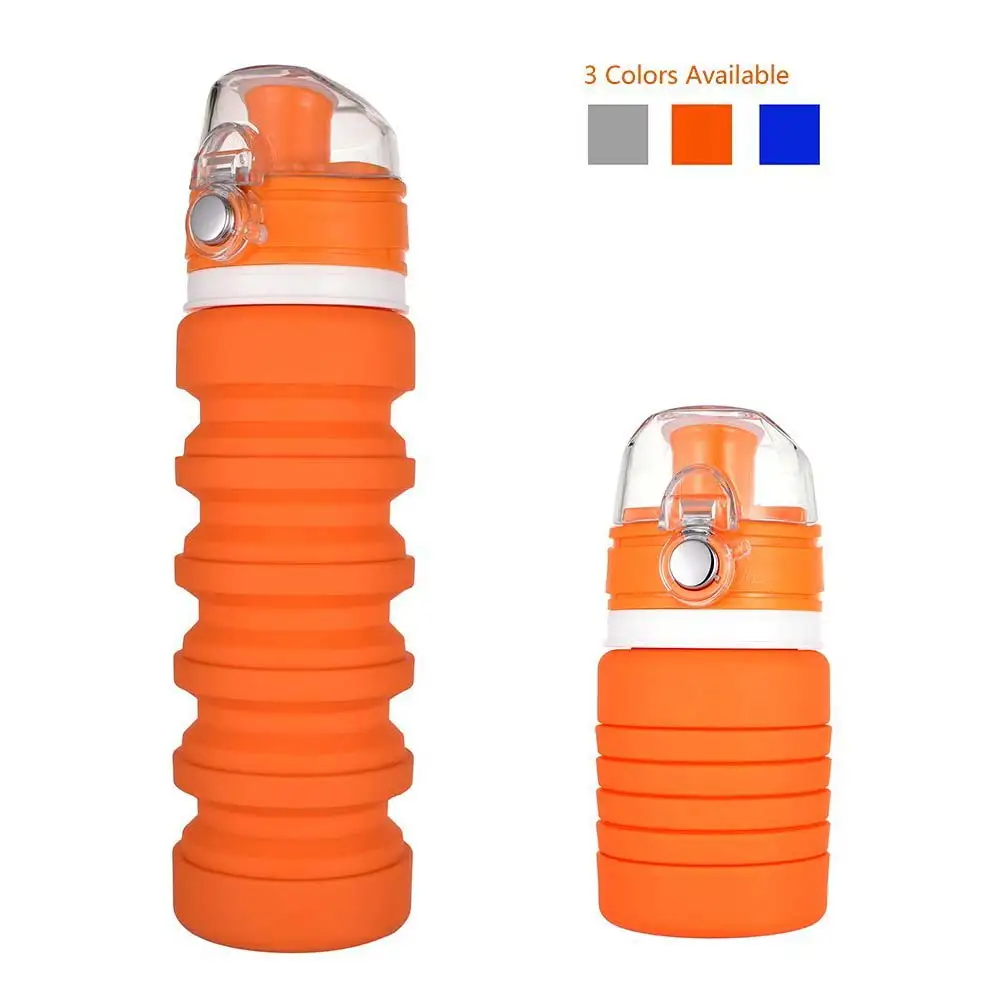 Silicone Folding Sports Collapsible Water Bottle Portable Travel Hiking
