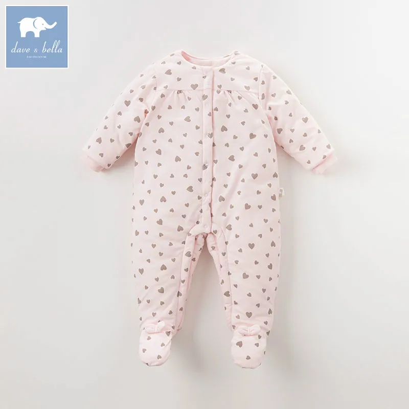 DB5914 dave bella autumn new born baby girls cotton romper infant clothes children heart print romper toddler baby 1 piece DB5914 dave bella autumn new born baby girls cotton romper infant clothes children heart print romper toddler baby 1 piece