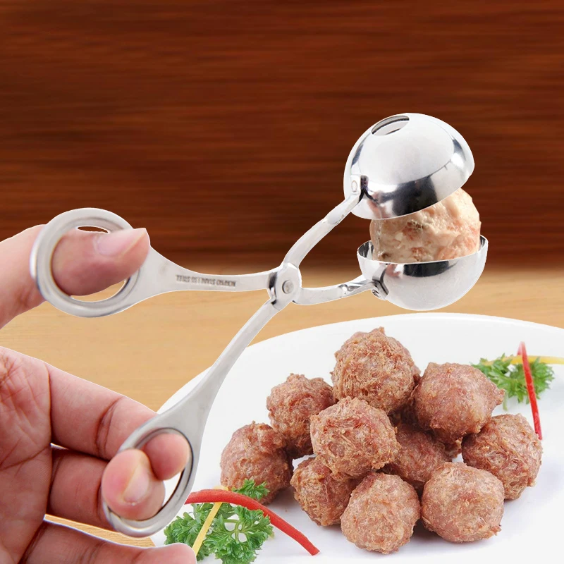 Meatball формы из нержавеющей стали аппарат для приготовления фрикаделек инструмент DIY инструмент ложка для изготовления рыбных шариков кухонные Креветки Формы в виде таблеток CF100