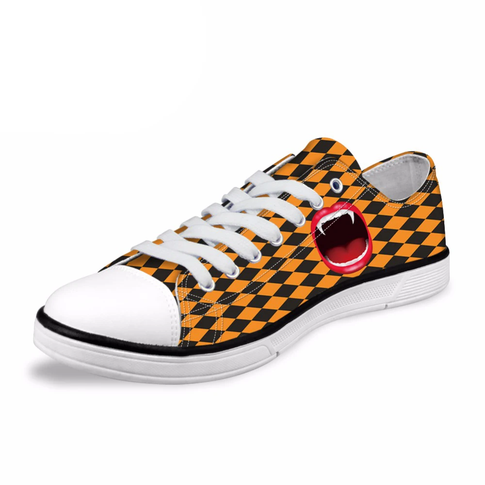 

NOISYDESIGNS Casual Low Women Fashion Canvas Shoes Funny Lips Printed flat Vulcanized Shoes for lady Women Leisure Shoes