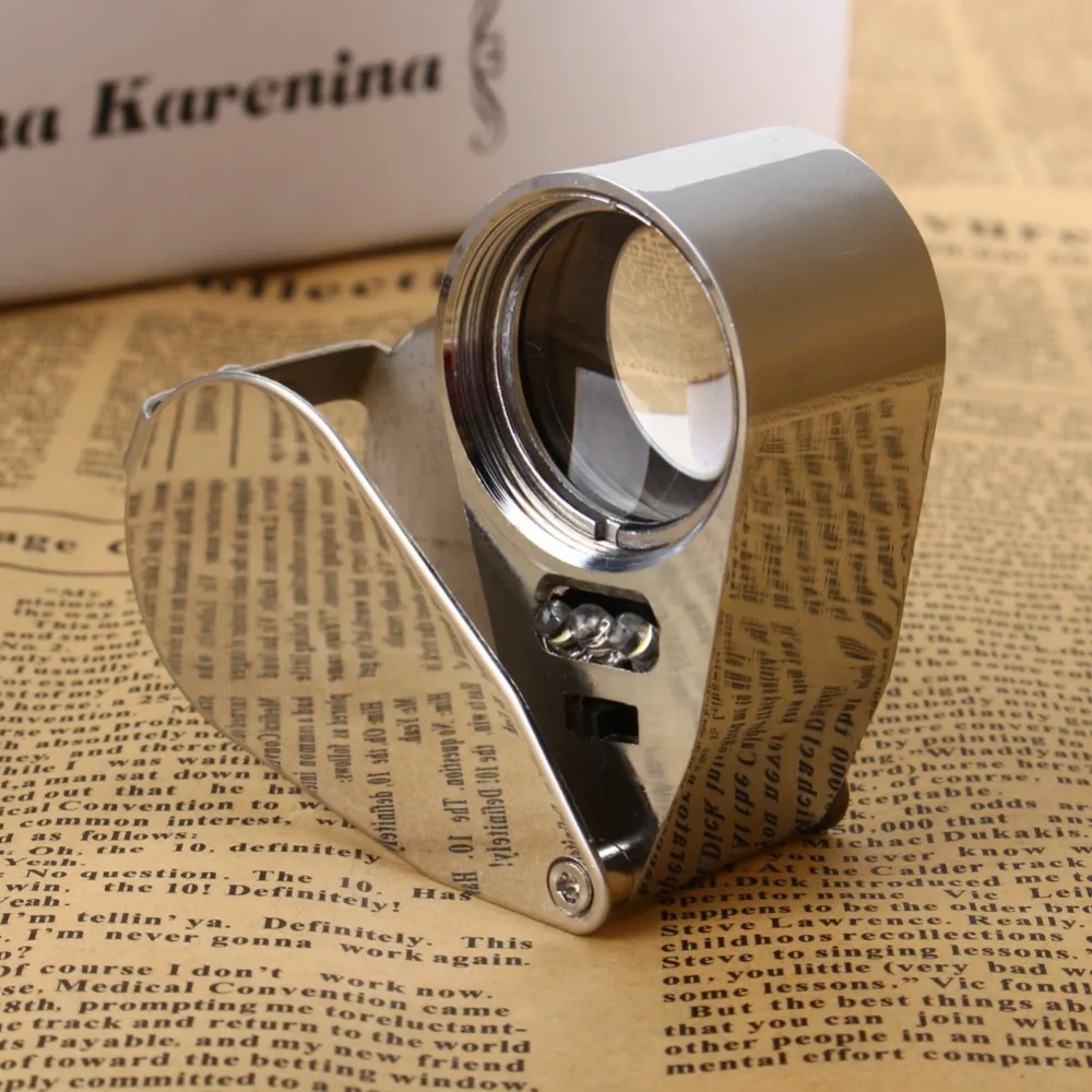 40X Foldable Metal Magnifier Magnifying Glass Pocket Folding Magnifier