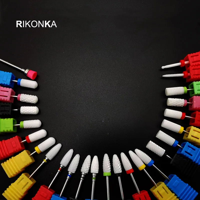 

RIKONKA Ceramic Cutter For Manicure Nail Drill Bits Milling Cutter For Manicure Machine Set Electric Nail Files Mill Cutters