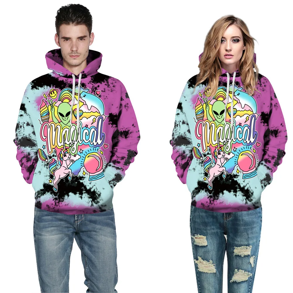  LORDXX Printed Hoodies Aliens Unicorn Punk Hiphop Spring 3D Print Graffiti Custom print Pullovers f