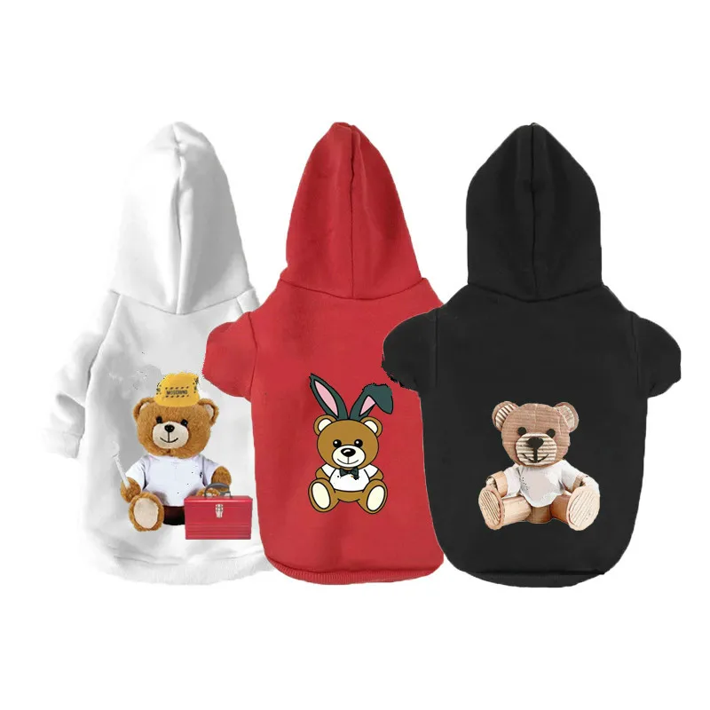 

are bear prints on the trend clothes. There are two styles of hoodies and round neck sweaters for small and medium dogs and cats