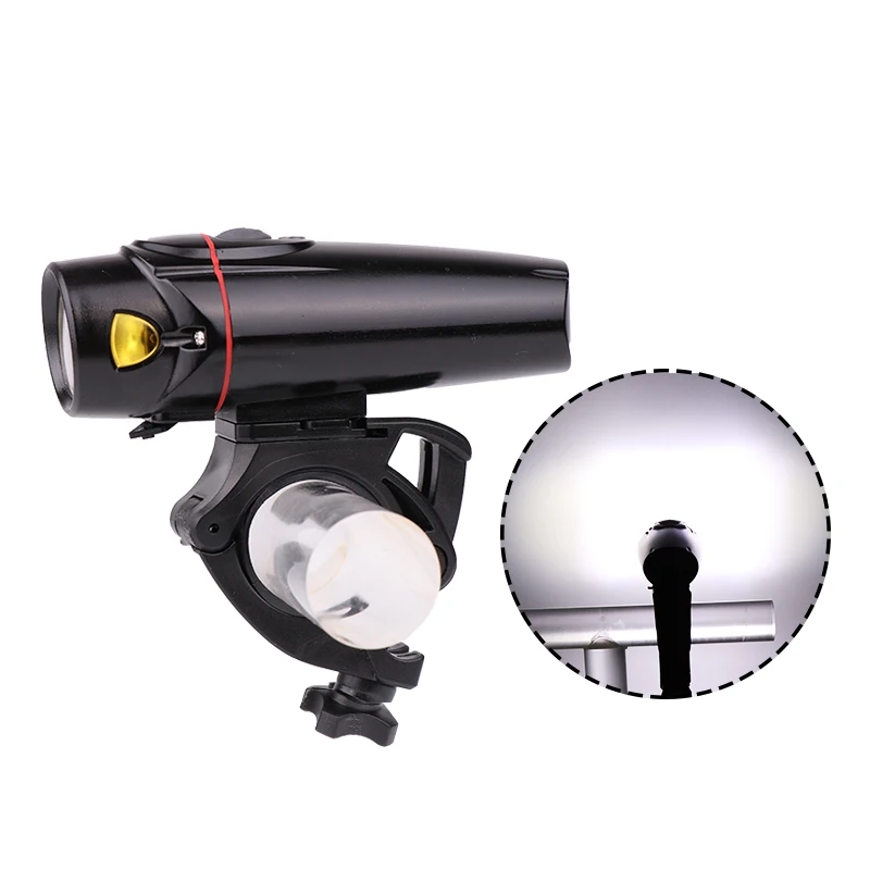 Perfect 350Lumen Cycling Headlight Handlebar Lamp 2200mAh USB Rechargeable MTB Bicycle Bike Light LED Flashlight Black Waterproof 3