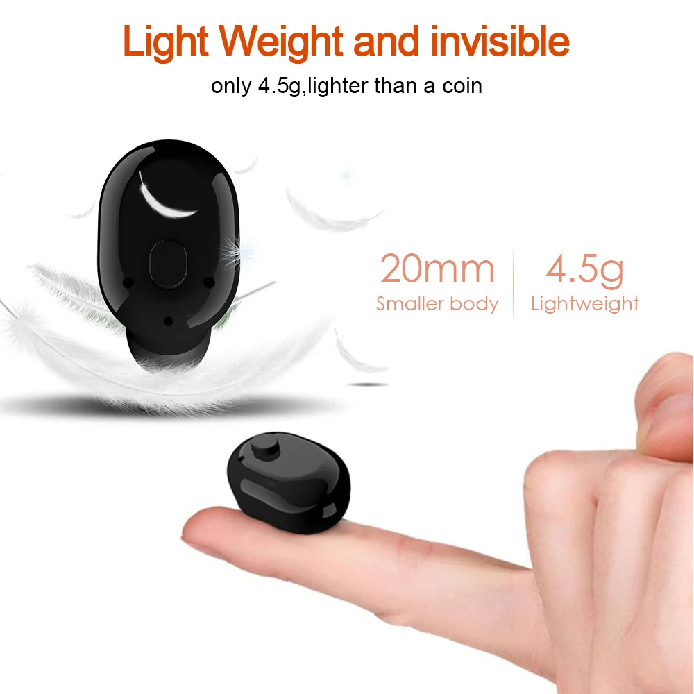 Waterproof Mini Earphone Wireless Bluetooth Headset Earbuds Hidden Invisible Earpiece Micro Usb Earphone Wireless Sport headset