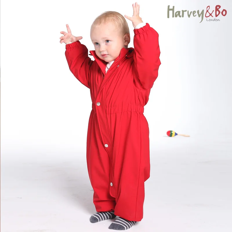 Детский зимний комбинезон Harvey& Bo, ветронепроницаемый, водонепроницаемый, открытый, специальный детский комбинезон с капюшоном, цельное пальто, осенняя и зимняя одежда для малышей