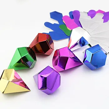 

25PCS Wedding Shiny Diamond Candy Box Best Wish Wedding Favour Boxes Gold Foil paper mirror effect Party Supplies Candy Gift Box