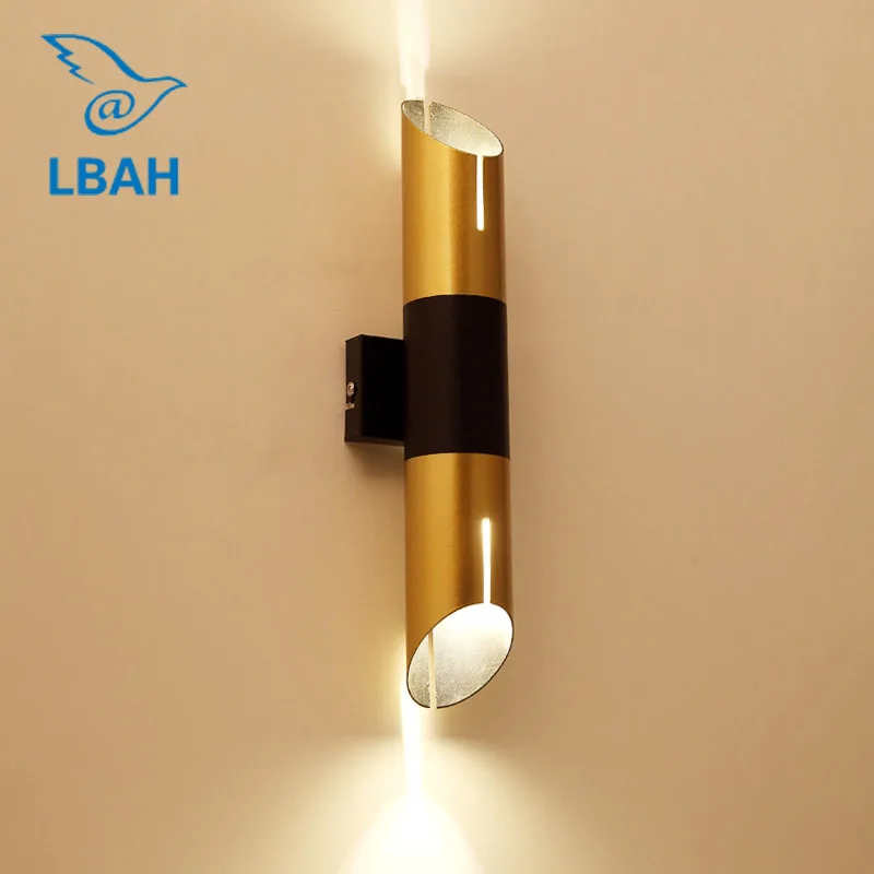 

Postmodern inclined iron tube wall with living room bedroom bedside corridor simple art decoration bamboo wall lamp