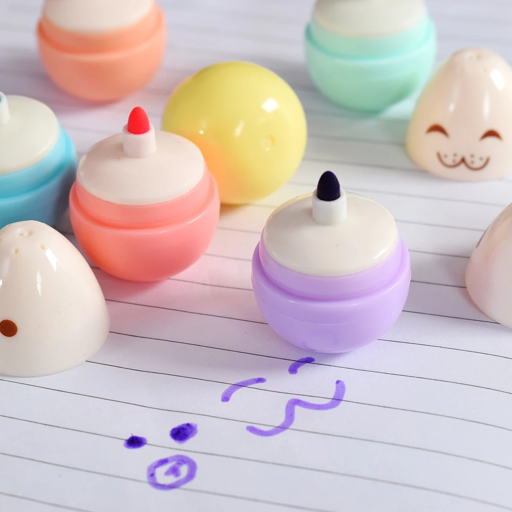 6 шт./лот мини маркер smile egg кавайные ручки канцелярский материал escolar papelaria