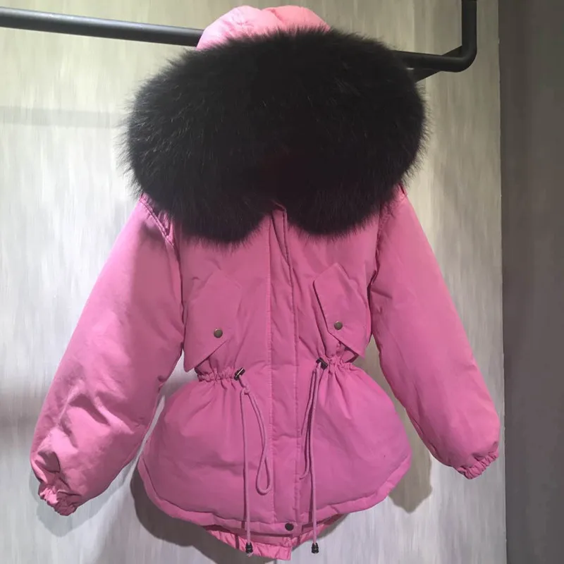 2017 Fur Winter Jacket Women White Duck Parka Jackets Natural Raccoon Collar Female Coat Parkas icebear B095 | Женская одежда