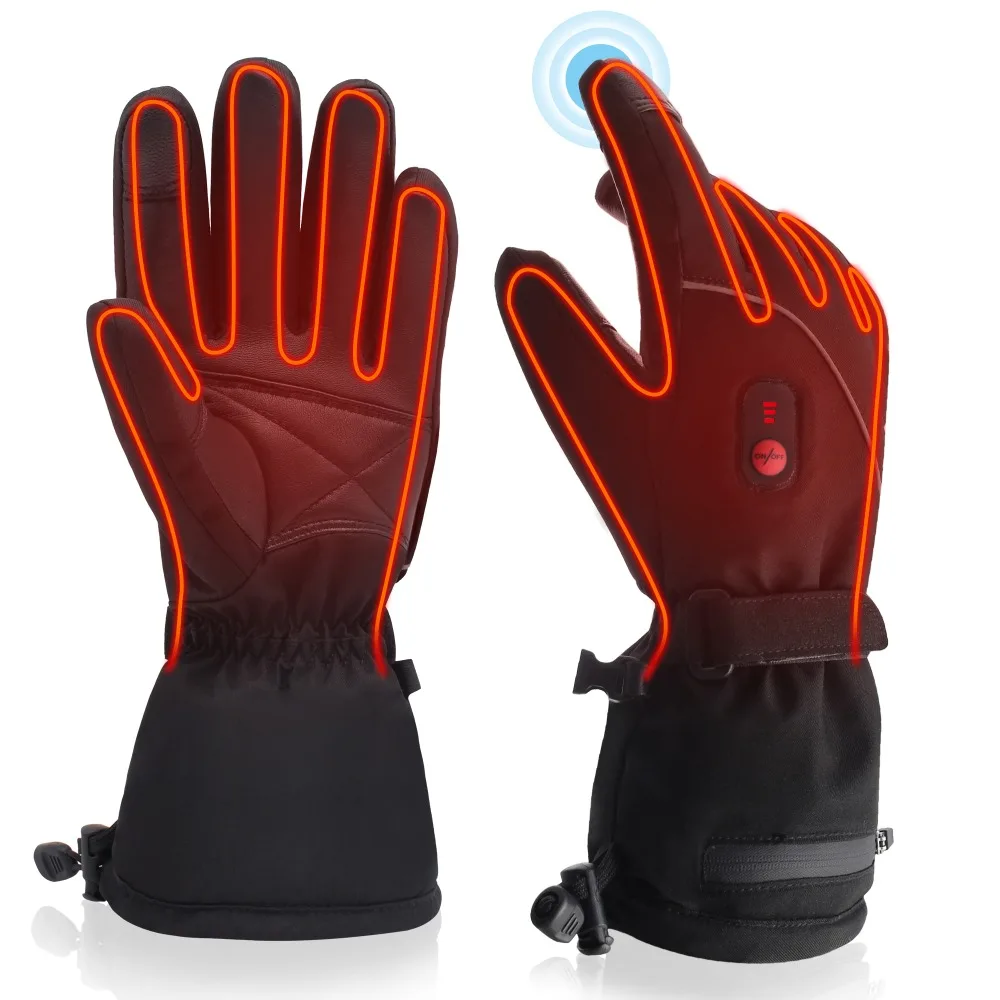 

Heated Winter Gloves, Electric Indoor Outdoor Heat Gloves Motorcycle Climb Ski Heating Hand Warmer for Men & Women