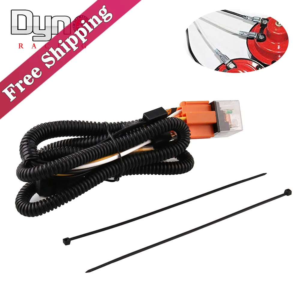 Universal 12V Electric Horn Relay Wiring Harness Kit For Grille Mount