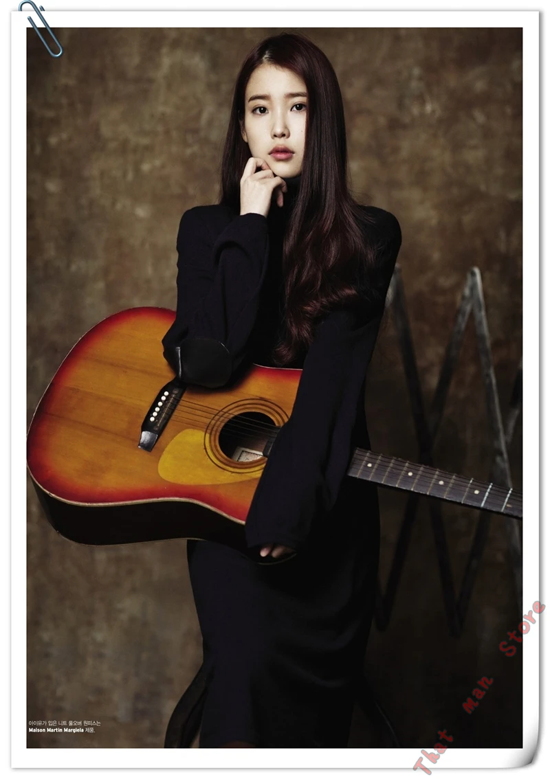 Коричневый IU Lee Ji Eun Южная Корея красивая модель белая крафт-бумага плакаты декоративный настенный плакат украшение дома 42*30 см - Цвет: Коричневый