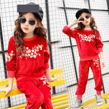 

Children Tracksuit Teenager Girls Clothing Sets Autumn Long Sleeve Sport Kids Clothes Sweatshirts + Pants Back to School Outfits