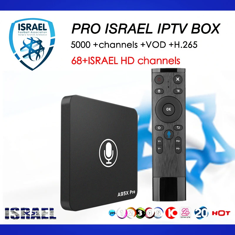 

Israel IPTV A95X PRO Android TV box 7.1+Voice Control 5000+live channels Nordic Norway Denmark Finland Europe smart tv top box