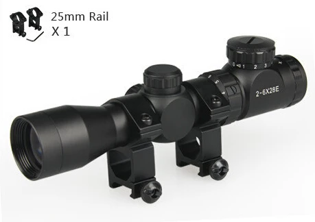 

1pc Tactical Telescopic Riflescope 2-6x28 E R&G Illumination Air Gun Rifle Scope Shooting and Hunting Equipment