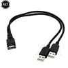 1pc USB 2.0 Female A to Double Dual USB Male Extra Power Data Y Extension Cable ► Photo 2/4