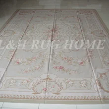 12.4 'x18' Европейский Aubusson ковры ручной ткань коврик для украшения дома с большой бежевый medallian