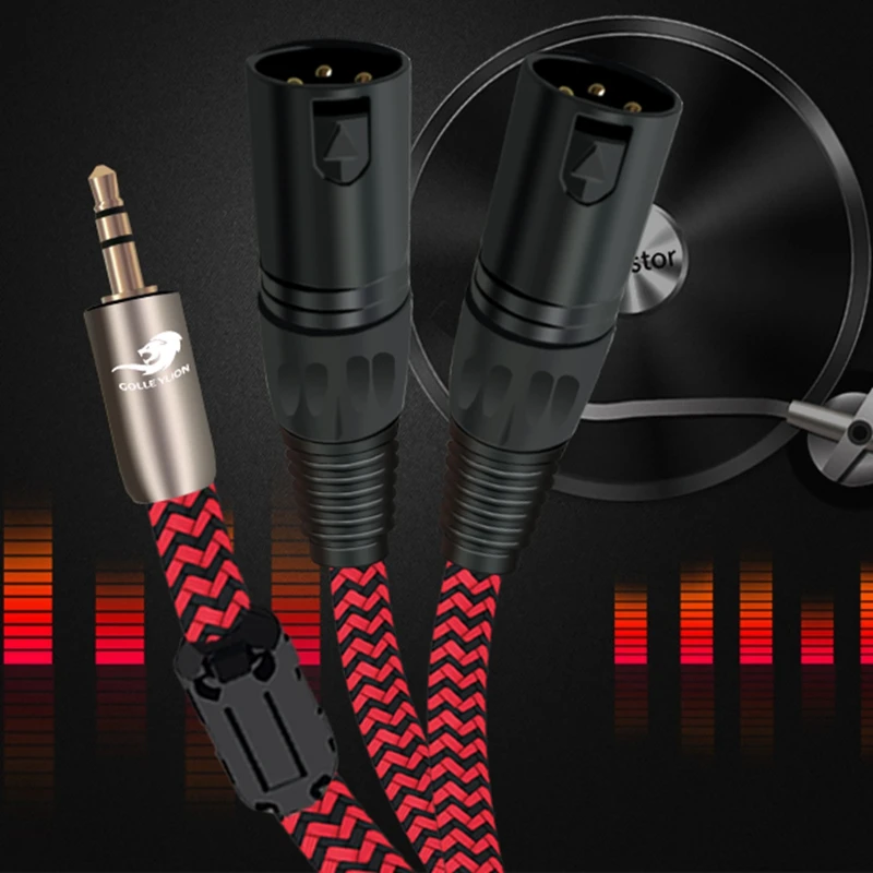3 контактный аудио кабель 5 мм Mini Jack к 2 XLR аудиокабель для ПК микшерная консоль