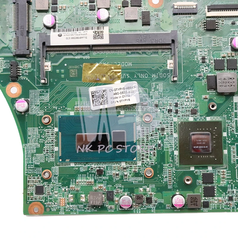 buy  NOKOTION CN-0TYFY8 TYFY8 For Dell Vostro 5470 laptop motherboard DAJW8CMB8E1 SR1EF I5-4210U CPU GT7