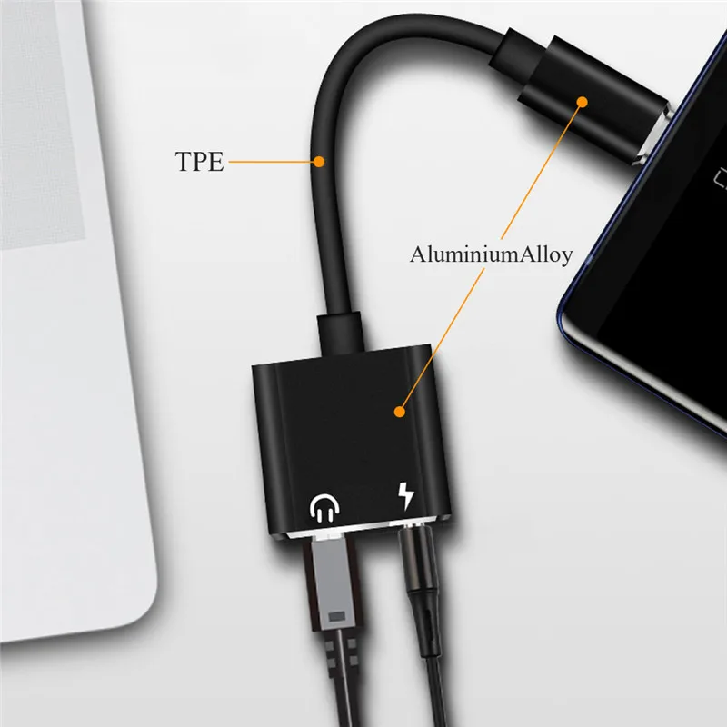 Usb type C type-C до 3,5 мм разъем для наушников Aux адаптер зарядное устройство аудио двойной 2 в 1 конвертер USB-C кабель-разветвитель для наушников Музыка