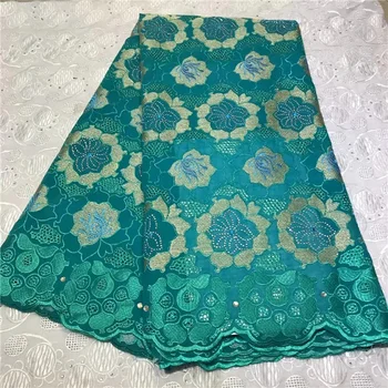 

High Quality green African Tulle Lace Fabric 2019 African Mesh Tulle Net cord Lace Fabric With Beads Nigerian French Lace(4-19