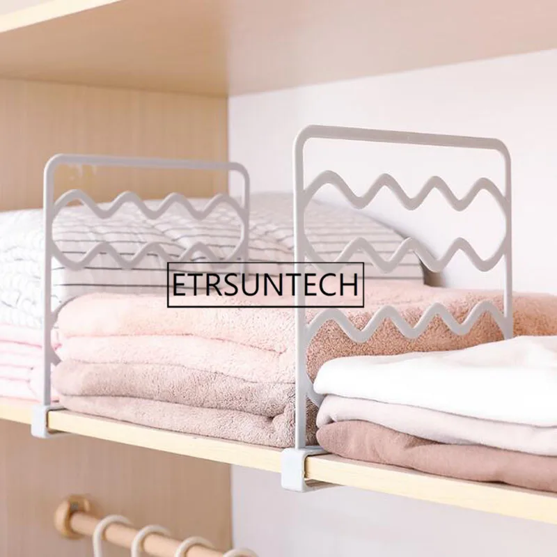50pcs Plastic Shelf Dividers Easy Wardrobe Storage Layered