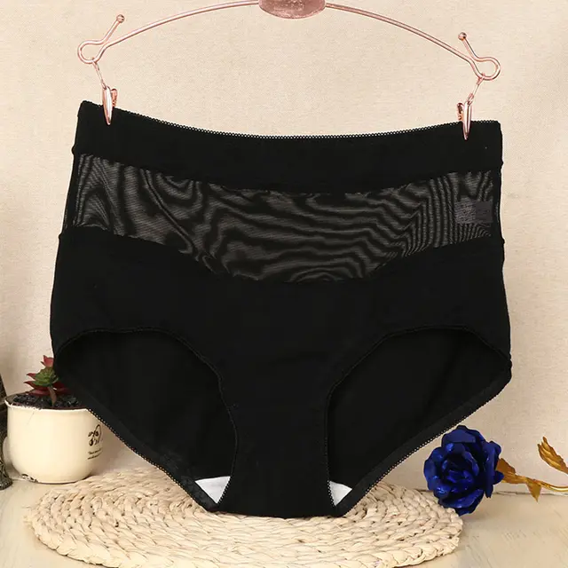 1PC Sexy Women Summer Ultra thin Cotton Panties Ladies Lace High Waist Briefs Hollow Underpants