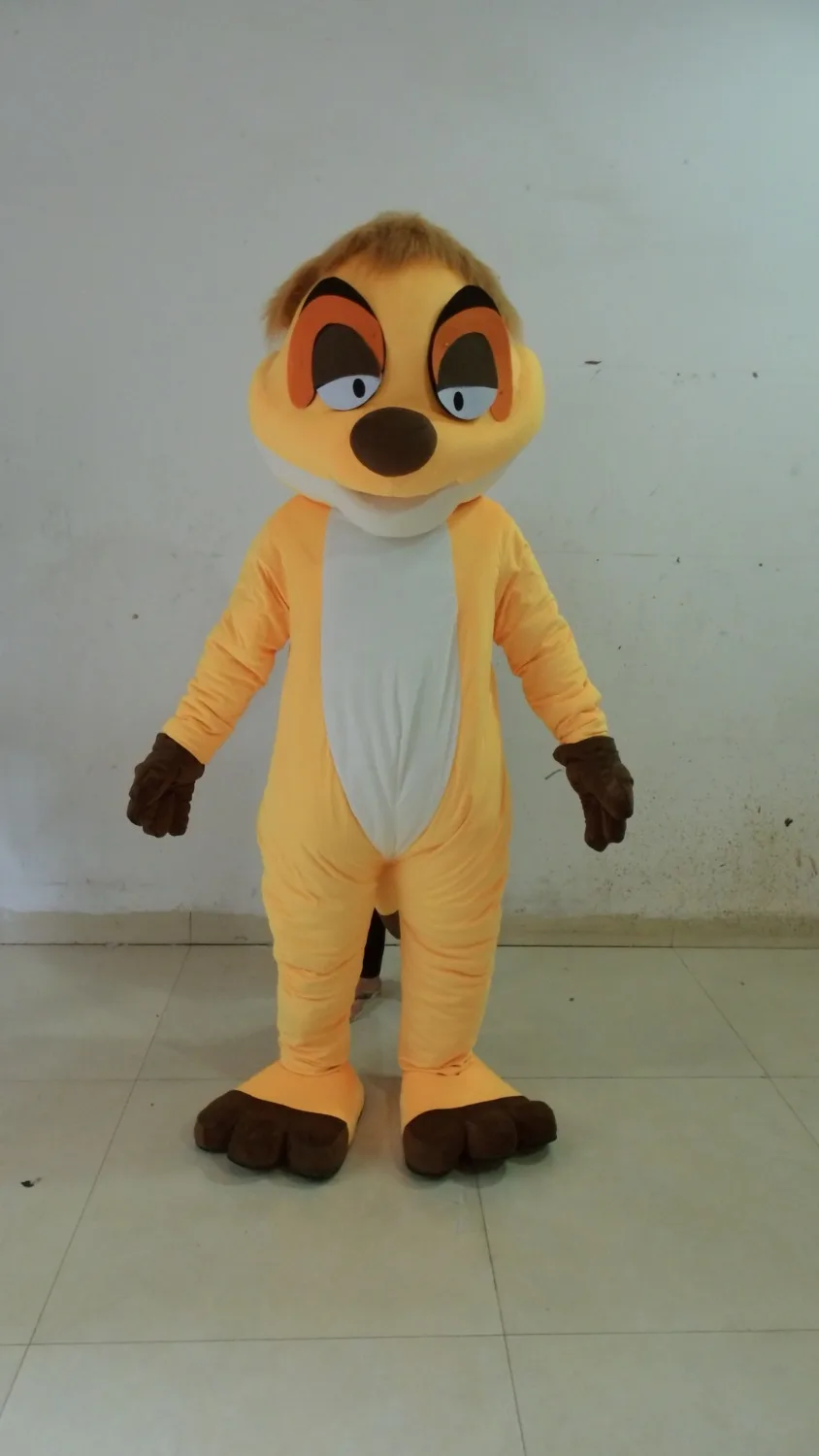 

Cute Yellow Fox Mascot Costume With Black Small Nose White Fat Belly Yellow Shorts Purple Shoes Adult Size Free Shipping