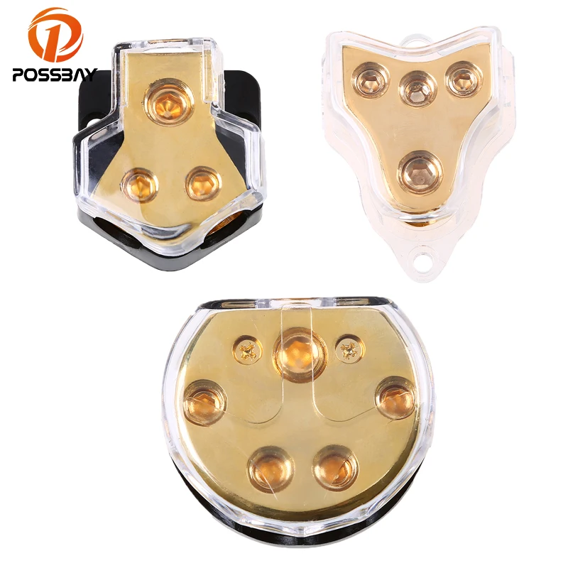 POSSBAY Audio coche distribuidor Bloque 2/3/4 vías salidas plástico cobre fusible soporte coche Audio amplificador sistema eléctrico POSSBAY Audio coche distribuidor Bloque 2/3/4 vías salidas plástico cobre fusible soporte coche Audio amplificador sistema eléctrico