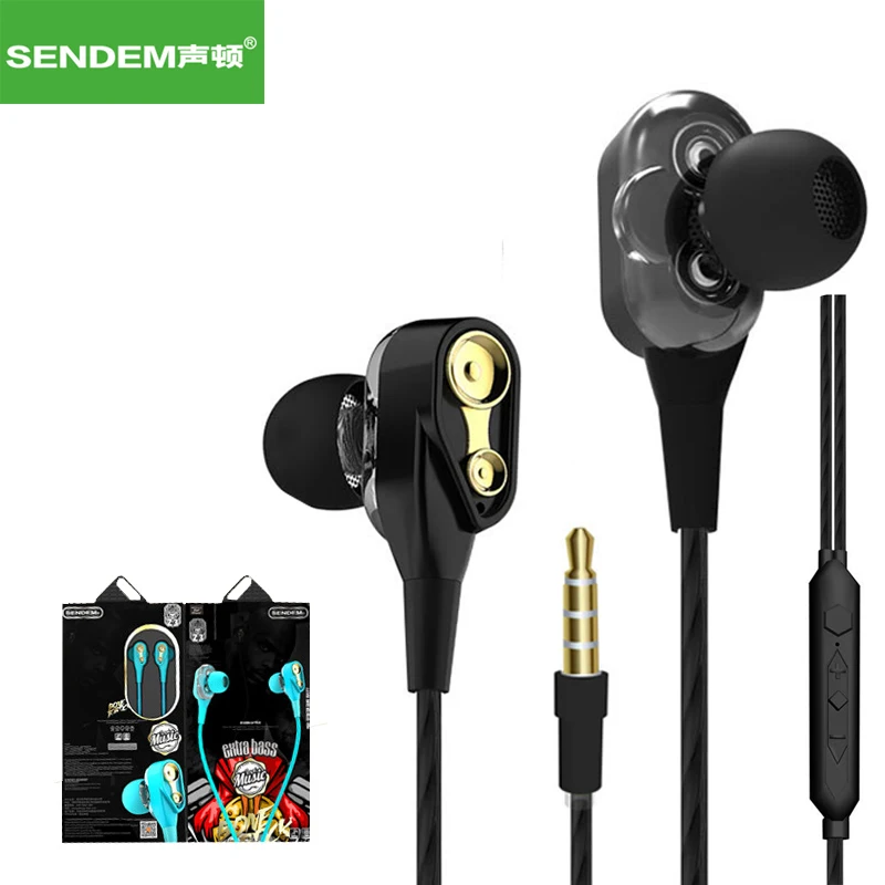 SENDEM Z3 Super Bass Наушники с двойной привод handsfree наушники Шум изоляция Hi Fi гарнитура