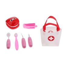 Стоматологический игрушечный комплект врача для детей, медицинский ролевой Игровой набор, розовый