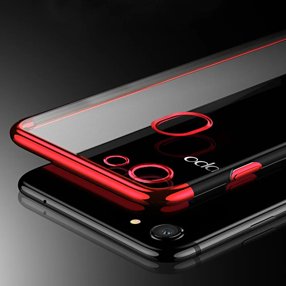 Чехол для Oppo F5 Ультратонкий Мягкий силиконовый чехол с хромированным зеркальным