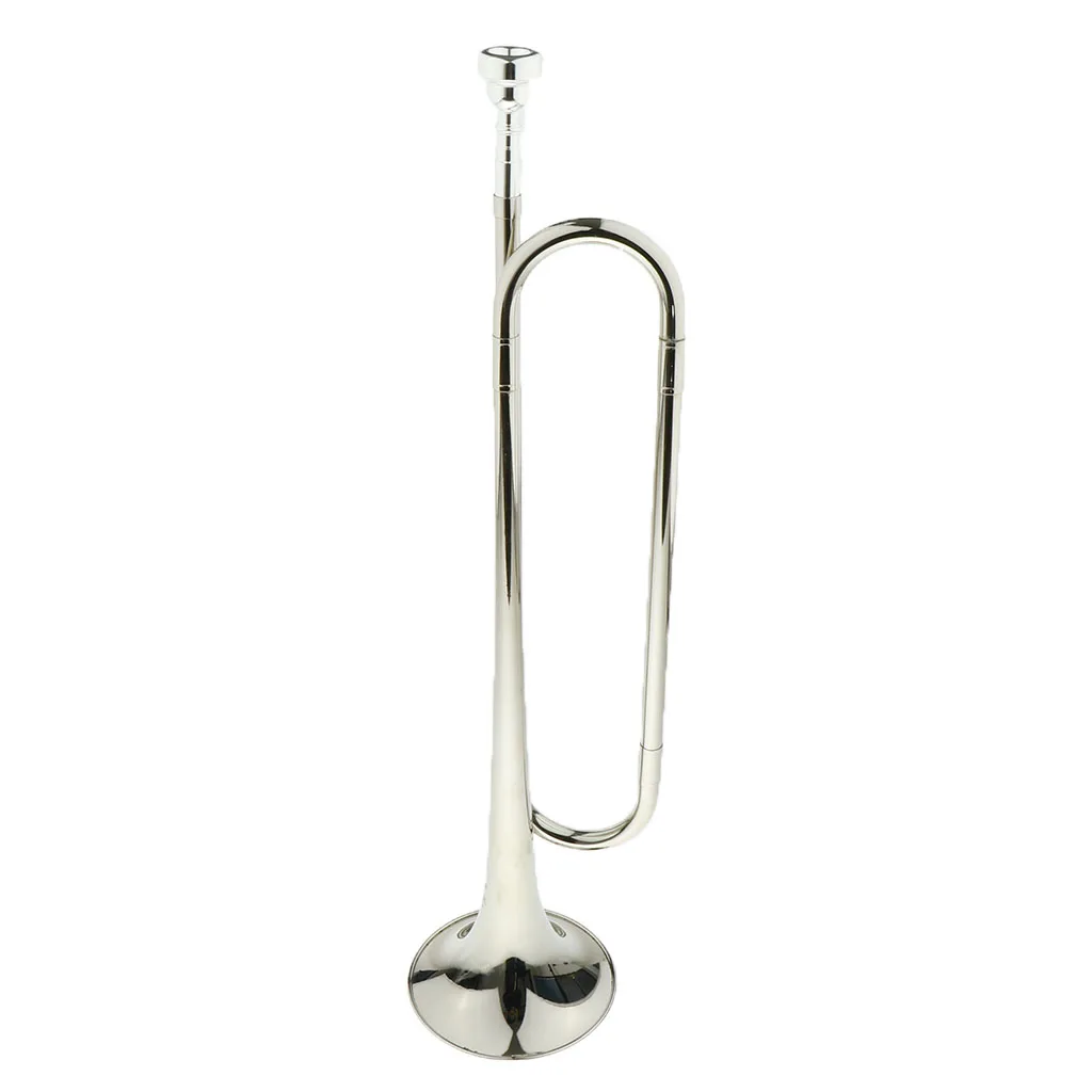 Tooyful Finest Brass B Tone Bugle Trumpet with Silver Plated 7C Mouthpiece Set for Students School Band Kids Musical Toy