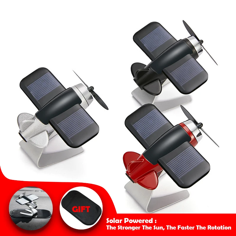 

Car Solar-Powered Alloyed Airplane Model Ornament With Gift Anti-slip Mat Suit For Car Home Office Decoration 6991