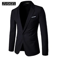 ZUSIGEL Men's Suit Jacket Solid Dress One-Button Notched Lapel Slim Fit White Stripe Pocket Mens Blazer Wedding Fitted Dress ZUSIGEL Men's Suit Jacket Solid Dress One-Button Notched Lapel Slim Fit White Stripe Pocket Mens Blazer Wedding Fitted Dress
