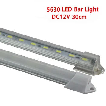 

4pcs 30cm 5630 5730 DC12V hard rigid bar strip with U aluminum profile shell channel housing cabinet light kitchen light