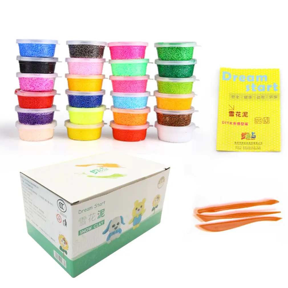OCDAY 24 цвета Снежная грязь пушистая Floam Slime putty развивающие игрушки анти-стресс Дети DIY без Borax антипригарная ручная головоломка игрушечная глина