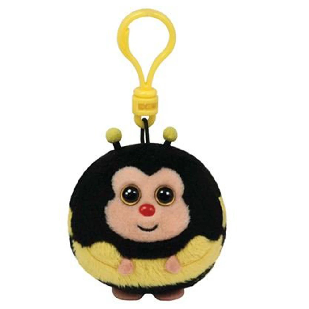

Pyoopeo Ty Beanie Ballz 3" 7cm Zips the Bee Clip Plush Keyring Soft Stuffed Animal Collection Keychain Doll Toy